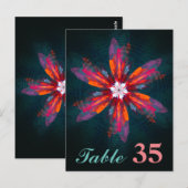 Floral Mandala Flowers Oranje Red Blue Abstract Briefkaart (Voorkant / Achterkant)