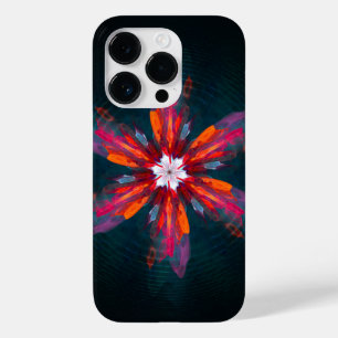Floral Mandala Flowers Oranje Red Blue Abstract Case-Mate iPhone 14 Pro Hoesje
