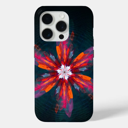 Floral Mandala Flowers Oranje Red Blue Abstract Case-Mate iPhone Case (Achterkant)