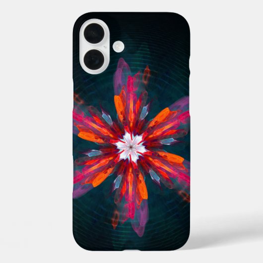 Floral Mandala Flowers Oranje Red Blue Abstract Case-Mate iPhone Case (Achterkant)