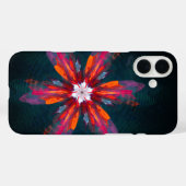 Floral Mandala Flowers Oranje Red Blue Abstract Case-Mate iPhone Case (Achterkant (horizontaal))
