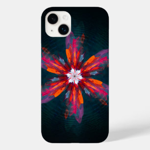 Floral Mandala Flowers Oranje Red Blue Abstract Case-Mate iPhone 14 Plus Hoesje