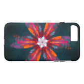 Floral Mandala Flowers Oranje Red Blue Abstract Case-Mate iPhone Case (Achterkant (Horizontaal))