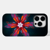 Floral Mandala Flowers Oranje Red Blue Abstract Case-Mate iPhone Case (Achterkant (horizontaal))