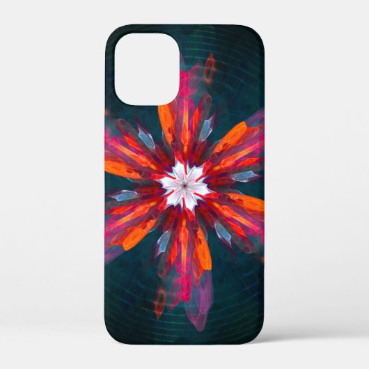 Floral Mandala Flowers Oranje Red Blue Abstract Case-Mate iPhone Case (Achterkant)