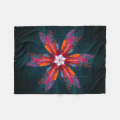 Floral Mandala Flowers Oranje Red Blue Abstract Fleece Deken (Voorkant (Horizontaal))