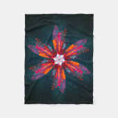 Floral Mandala Flowers Oranje Red Blue Abstract Fleece Deken (Voorkant)
