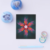 Floral Mandala Flowers Oranje Red Blue Abstract Flyer (Enkel)