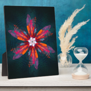 Floral Mandala Flowers Oranje Red Blue Abstract Fotoplaat