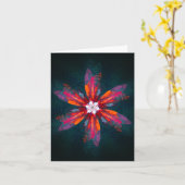 Floral Mandala Flowers Oranje Red Blue Abstract Kaart (Gele Bloem)