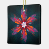 Floral Mandala Flowers Oranje Red Blue Abstract Keramisch Ornament (Links)
