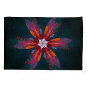 Floral Mandala Flowers Oranje Red Blue Abstract Kussensloop (Achterkant)