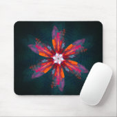 Floral Mandala Flowers Oranje Red Blue Abstract Muismat (Met muis)