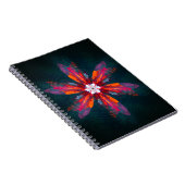 Floral Mandala Flowers Oranje Red Blue Abstract Notitieboek (Rechterzijde)