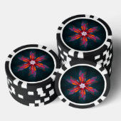 Floral Mandala Flowers Oranje Red Blue Abstract Poker Chips (Opstapeling)