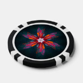 Floral Mandala Flowers Oranje Red Blue Abstract Poker Chips (Enkel)