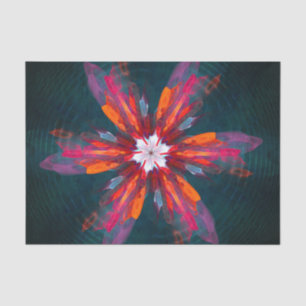 Floral Mandala Flowers Oranje Red Blue Abstract Tissuepapier