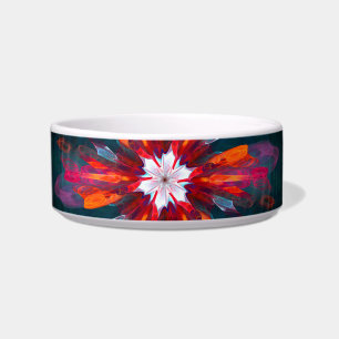 Floral Mandala Flowers Oranje Red Blue Abstract Voerbakje