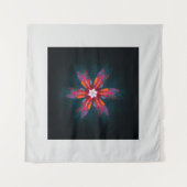Floral Mandala Flowers Oranje Red Blue Abstract Wandkleed (Voorkant (horizontaal))