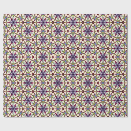 Floral Mandala Geometrie Cadeaupapier (Vlak)