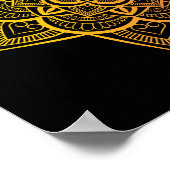 Floral Mandala Gold Oranje gradiënt art afdrukken Poster (Hoek)