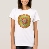 Floral Mandala Handbeschilderd Vrouwen Top T-shirt (Voorkant)