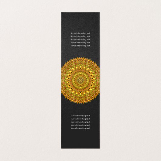 Floral  Mandala in Oranje en gele tongen Visitekaartje (Binnenkant ongevouwen)
