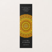 Floral  Mandala in Oranje en gele tongen Visitekaartje (Buitenkant ongevouwen)