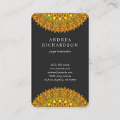 Floral Mandala in Oranje en gele tongen Visitekaartje (Achterkant)