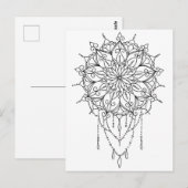 Floral Mandala kleur je eigen Briefkaart (Voorkant / Achterkant)