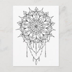 Floral Mandala kleur je eigen Briefkaart