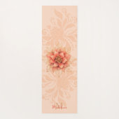 Floral mandala koraal roze vrouwelijk naam monogra yogamat (Achterkant)