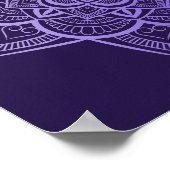 Floral Mandala Lavender Paarse gradiënt Art Afdruk Poster (Hoek)