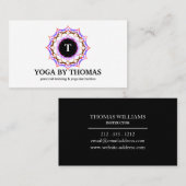 Floral Mandala Logo Monogram Yoga Instructor Visitekaartje (Voorkant / Achterkant)
