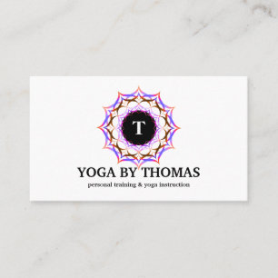 Floral Mandala Logo Monogram Yoga Instructor Visitekaartje