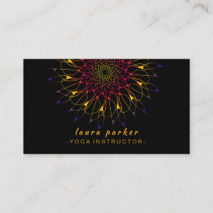 Floral Mandala Lotus Yoga leraar Holistisch Visitekaartje