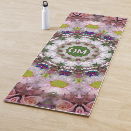 Floral Mandala met OM Optionele Tekst Yogamat