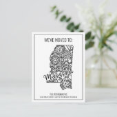 Floral Mandala Mississippi State Moving Aankondigingskaart (Staand voorkant)