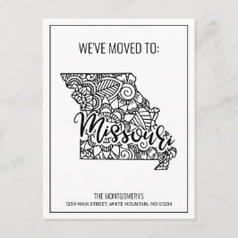 Floral Mandala Missouri State verhuizen Aankondigingskaart