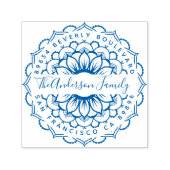 Floral Mandala Moderne Typografie Retouradres Zelfinktende Stempel (Design)