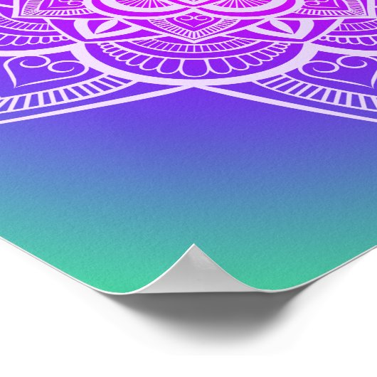 Floral Mandala Multicolor Gradient Art Print (Hoek)