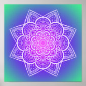 Floral Mandala Multicolor Gradient Art Print (Voorkant)