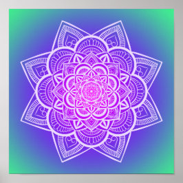 Floral Mandala Multicolor Gradient Art Print