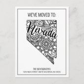 Floral Mandala Nevada State Moving Aankondigingskaart (Voorkant)