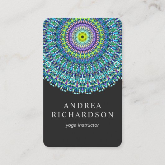 Floral Mandala Ornament Visitekaartje (Voorkant)