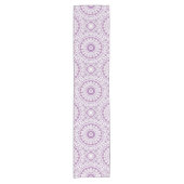 Floral Mandala Paars White Geometric Pattern Korte Tafelloper (Voorkant)