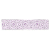 Floral Mandala Paars White Geometric Pattern Korte Tafelloper (Horizontaal)