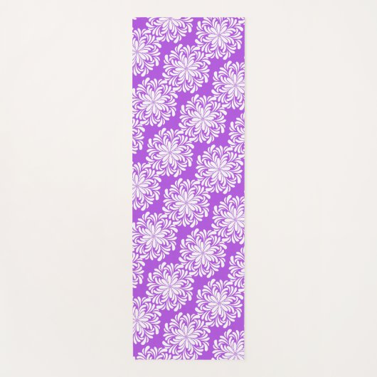 Floral Mandala Paarse Yogamat (Voorkant)