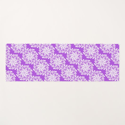 Floral Mandala Paarse Yogamat (Voorkant (horizontaal))