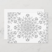 Floral Mandala Pattern Adult Coloring Briefkaart (Voorkant / Achterkant)